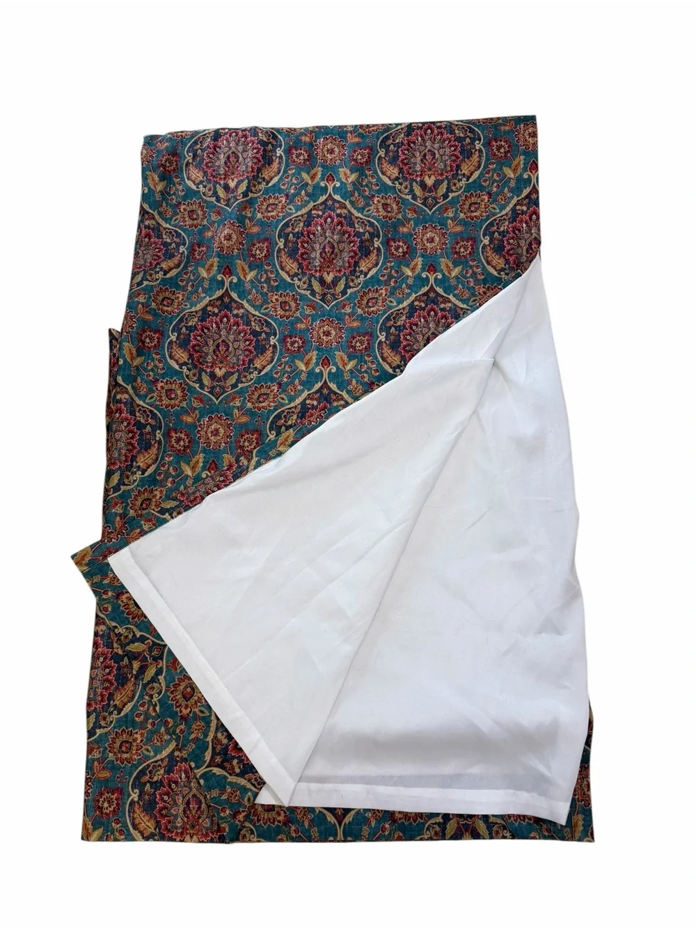 Pair Pier 1 Imports Ankari Teal Grommet Top Medallion Curtain Panels 50”x 84”